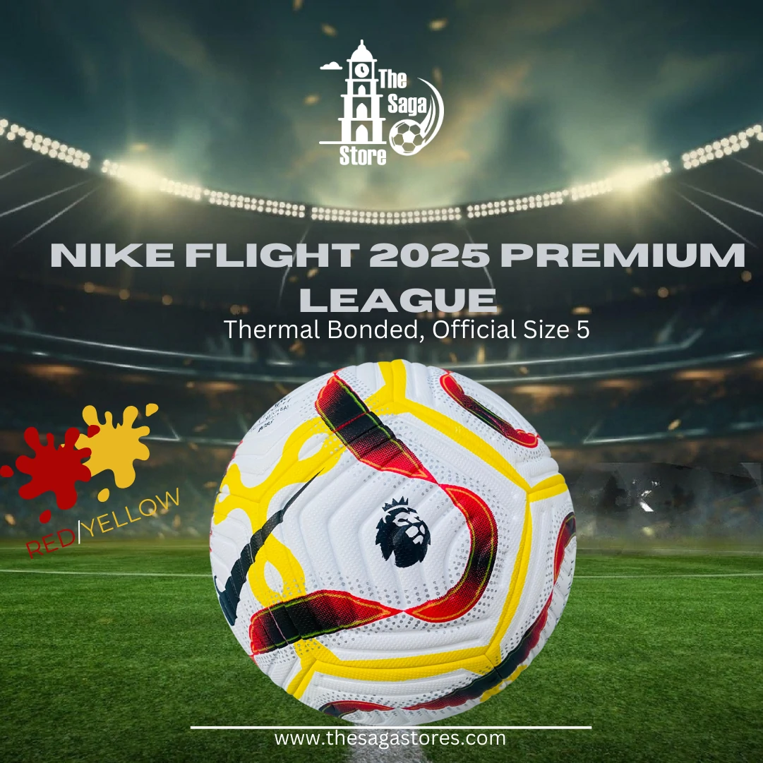 5.webp Nike Flight 2025 Premium League Football(RED,YELLOW), Official Size 5, Made in Sialkot - Image 1