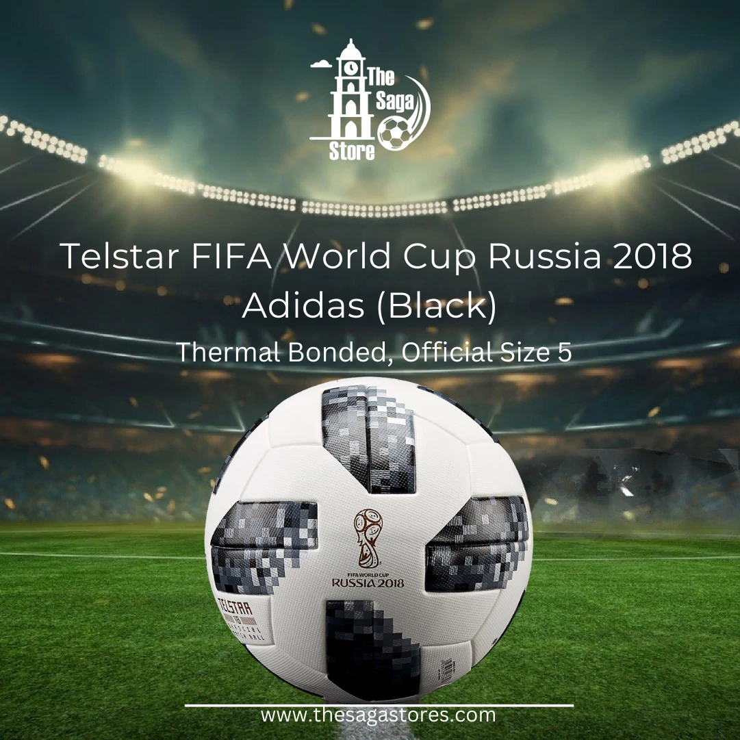 7.webp Telstar Adidas 2018 Russia World Cup Football (Black) , Thermal Bonded, Official Size 5 - Image 1