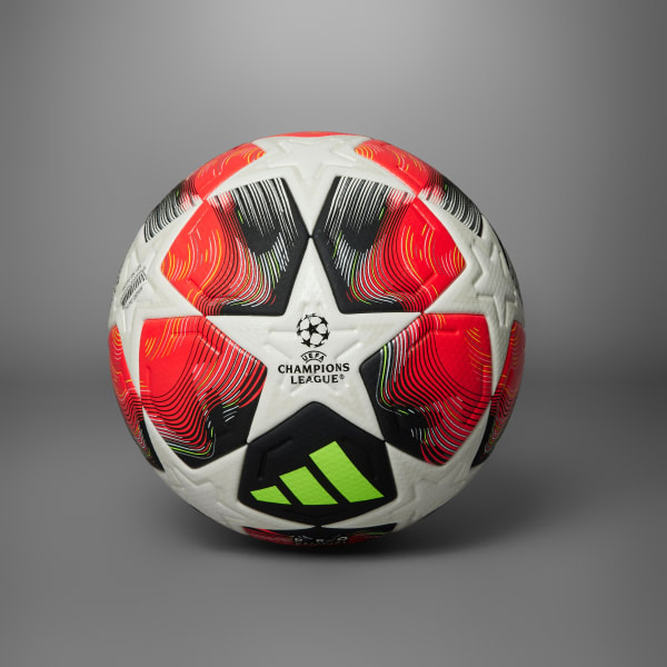 Fired_Up_Ball_White_JH1295_DM1.jpg UEFA Champions League Fired Up Ball 2025, Official Size 5 Football - Image 1