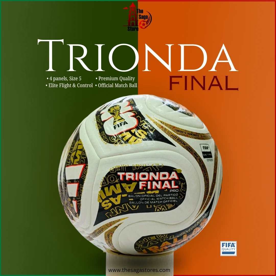 TRIONDA FINAL GOLD – 4 PANEL MATCH FOOTBALL PREMIUM THERMAL BONDED | PROFESSIONAL MATCH FOOTBALL, Official Weight & Size 5 | Made in Sialkot
